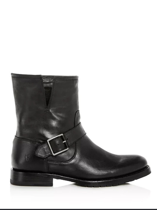 Frye Shoes - Frye Black Leather Short Engineer Boot with Buckler size 7